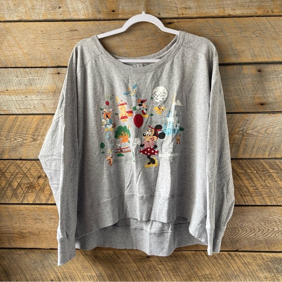 Disney “Park Life” Women’s XXL Long Sleeve Top Cropped Jersey Tee Lightweight - Picture 6 of 16
